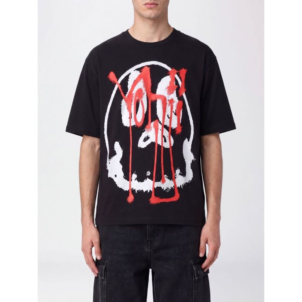 Y-3 Men Y-3 Short-Sleeved Cotton T-Shirt With Graphic Print